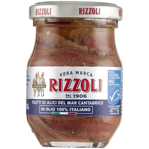 פילה אנשובי מהים הקנטאברי בשמן  80 גרם “Rizzoli”